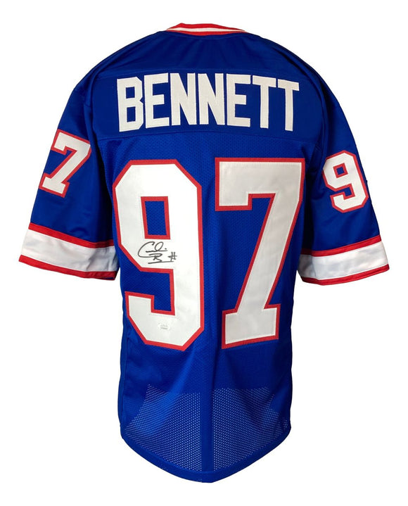 Cornelius Bennett Buffalo Signed Blue Football Jersey JSA