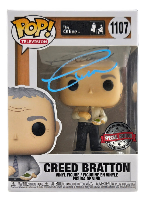 Creed Bratton Signed In Blue The Office Funko Pop #1107 JSA ITP Hologram