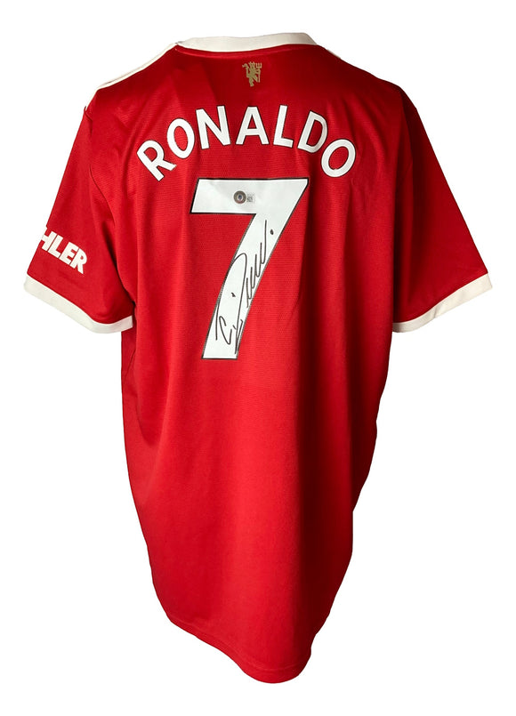 Cristiano Ronaldo Signed Manchester United Adidas 2XL Soccer Jersey BAS ITP
