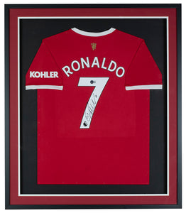 Cristiano Ronaldo Signed Framed Adidas Manchester United Soccer Jersey BAS LOA Sports Integrity