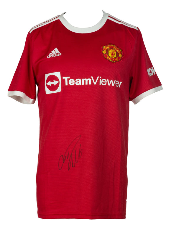 Cristiano Ronaldo Signed Red Adidas Manchester United Soccer Jersey BAS LOA