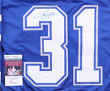 The Sports Integrity Curtis Joseph Toronto Signed Blue Hockey Jersey features Curtis Joseph’s autograph above a large white number 31 and comes with a JSA basic certification card.