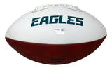 Dallas Goedert Signed Eagles Logo Football Fanatics w/ Super Bowl 59 Case