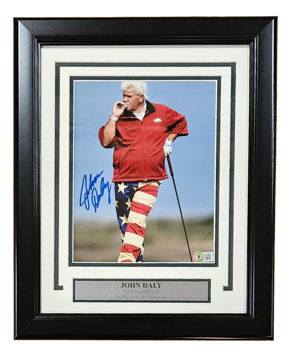 John Daly Signed Framed 8x10 PGA Golf America Photo BAS Sports Integrity