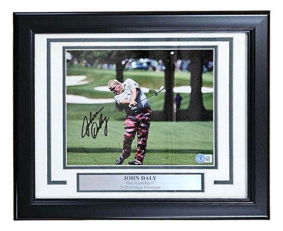 John Daly Signed Framed 8x10 PGA Golf Swing Photo BAS - Sports Integrity