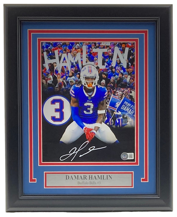 Damar Hamlin Signed Framed 8x10 Buffalo Bills Photo BAS Sports Integrity