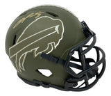 Damar Hamlin Signed Buffalo Bills Salute Service Mini Speed Replica Helmet BAS