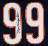 Dan Hampton Chicago Signed Navy Football Jersey JSA QR Hologram