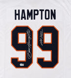 Dan Hampton Chicago Signed White Football Jersey HOF 2002 BAS