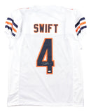 D'Andre Swift Chicago Signed White Pro Cut Football Jersey JSA QR Hologram