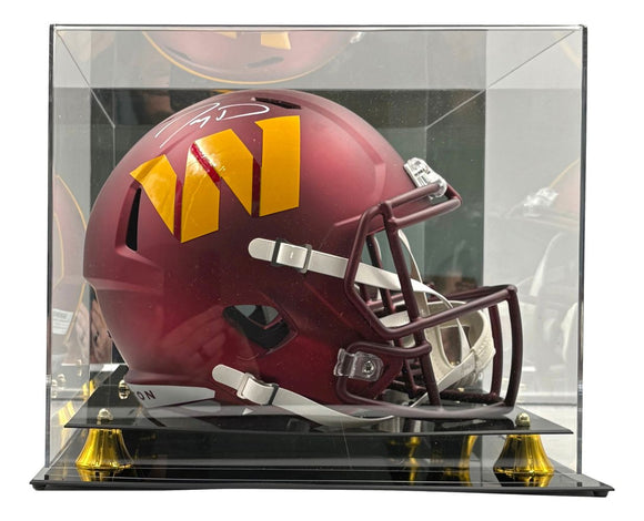 Jayden Daniels Signed Commanders FS Replica Speed Helmet Fanatics w/ Case