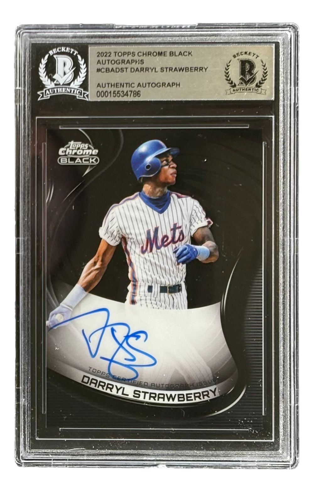 Darryl Strawberry Signed 2022 Topps Chrome Black #CBADST Mets