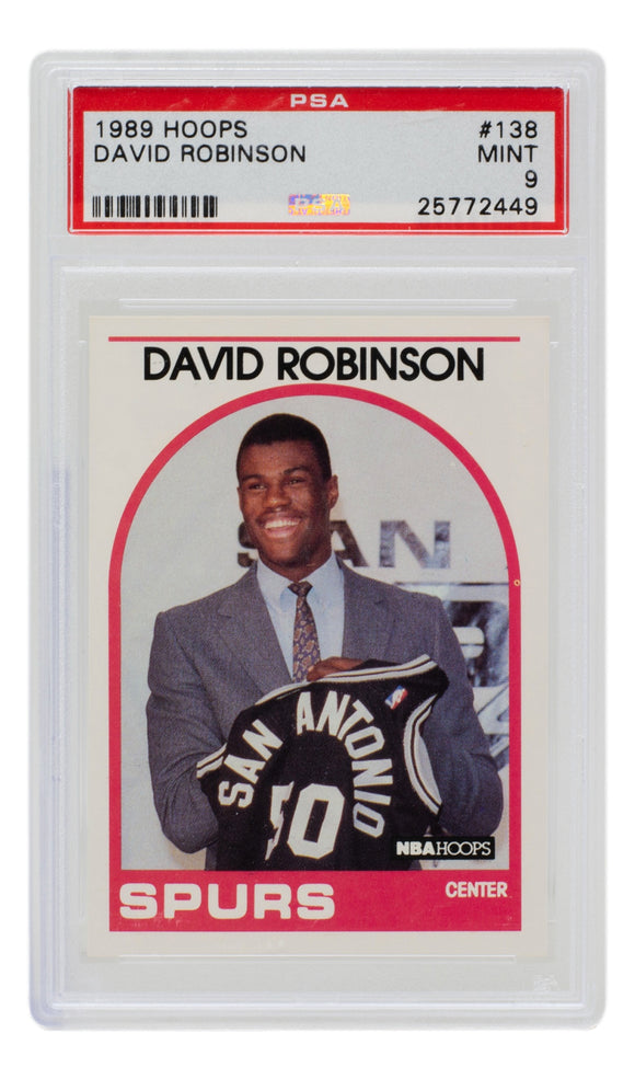 Dave Robinson 1989 Hoops #138 Spurs Rookie Basketball Card PSA/DNA Mint 9 Sports Integrity