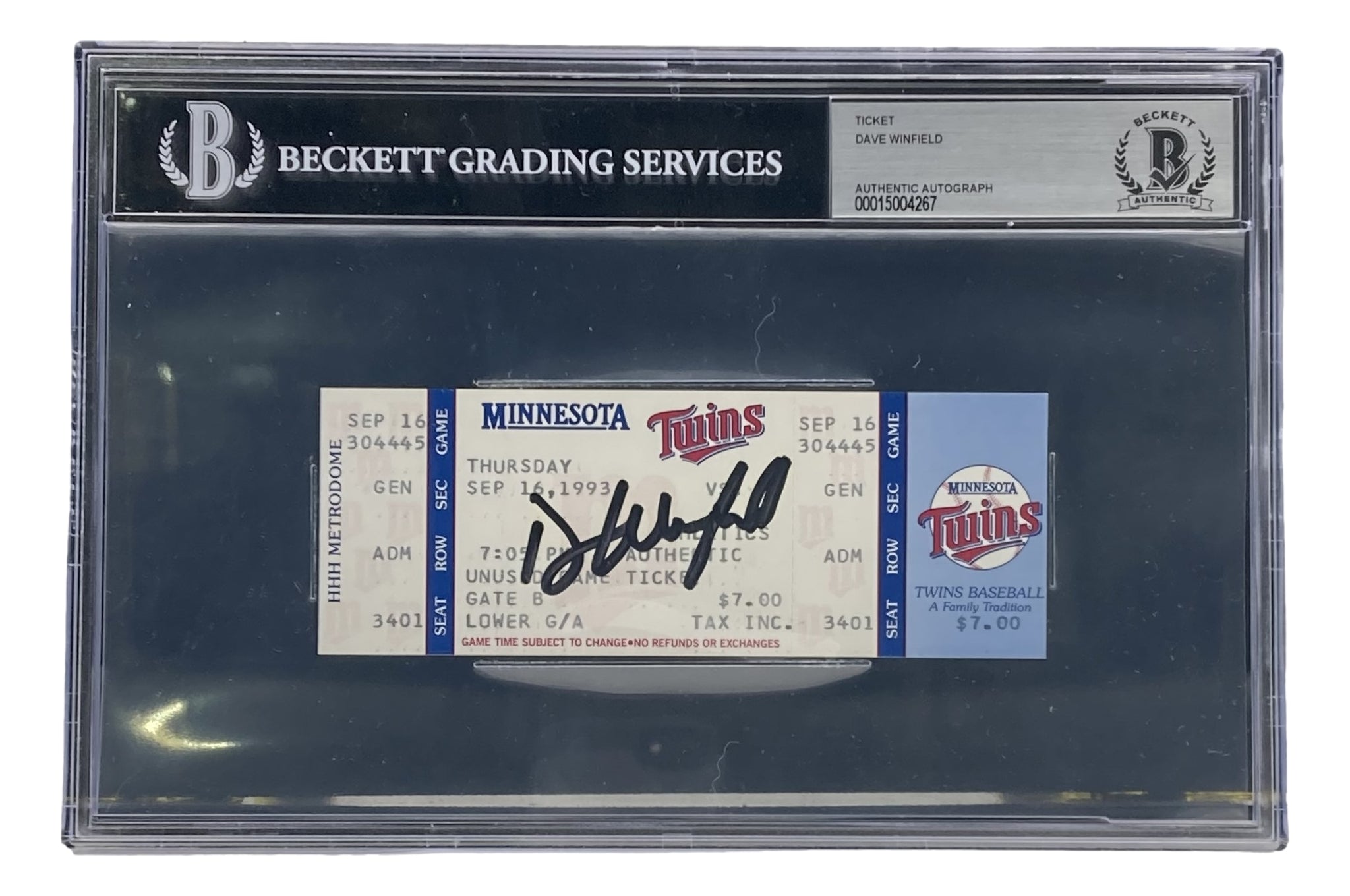 Dave Winfield Minnesota Twins Signed Slabbed 3000th Hit Game Ticket BA –  Sports Integrity