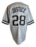 David Justice New York Signed Gray Baseball Jersey Sports Integrity