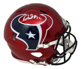 David Montgomery Signed Houston Texans Full Size Red Authentic Speed Helmet BAS