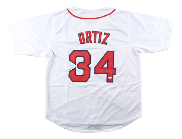 David Ortiz Boston Signed White Baseball Jersey JSA