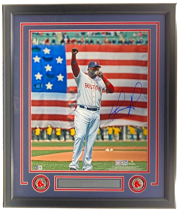 David Ortiz Signed Framed 16x20 Boston Red Sox This Is Our City Photo BAS Sports Integrity