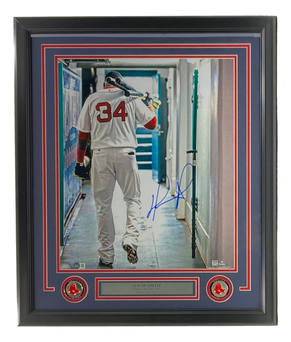 David Ortiz Signed Framed 16x20 Boston Red Sox Farewell Papi Photo BAS Sports Integrity