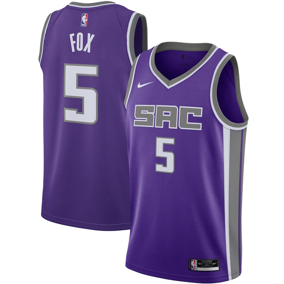 De'Aaron Fox Sacramento Kings Purple Nike Basketball Jersey