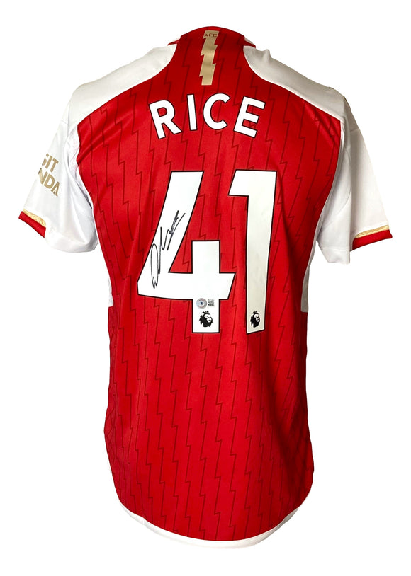 Declan Rice Signed Arsenal 2023/24 Adidas Home Soccer Jersey BAS Sports Integrity