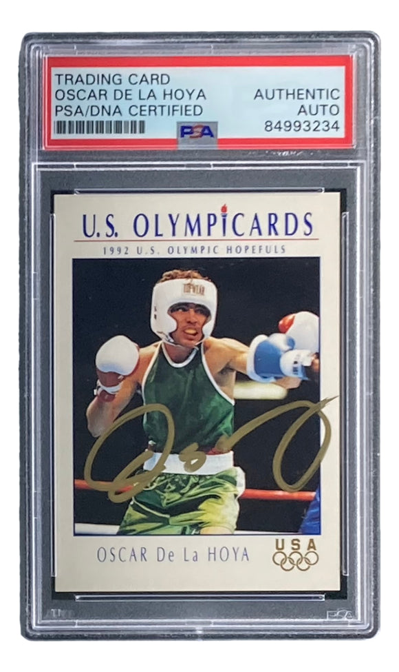 Oscar De La Hoya Signed 1992 Impel Olypicards #23 Rookie Card PSA/DNA Sports Integrity