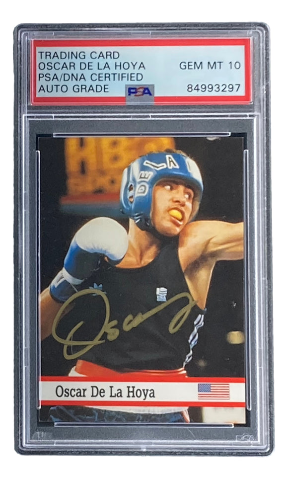 Oscar De La Hoya Signed 1993 Fax Pax #29 Rookie Card PSA/DNA Gem 10 Sports Integrity
