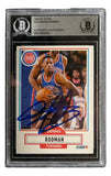 The Sports Integrity Dennis Rodman Signed 1990/91 Fleer #59 Detroit Pistons Trading Card BAS features Rodman's blue ink autograph and is authenticated by Beckett.
