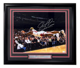 Dennis Rodman Signed Framed 16x20 Chicago Bulls Dive Photo JSA QR