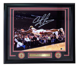 Sports Integrity's Dennis Rodman Signed Framed 16x20 Chicago Bulls Photo BAS features Rodman diving for a basketball in a packed arena, with two Bulls logos and a plaque, autographed in silver.