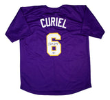 Derek Curiel LSU Signed Purple Baseball Jersey BAS
