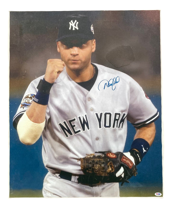 Derek Jeter Signed Stretched 22x28 New York Yankees Canvas PSA Hologram See Pics Sports Integrity