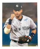 Derek Jeter Signed Stretched 22x28 New York Yankees Canvas PSA Hologram See Pics