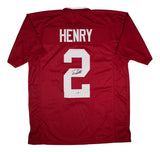 Derrick Henry Alabama Signed Crimson Football Jersey BAS