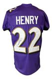 Derrick Henry Baltimore Signed Purple Pro-Cut Football Jersey PSA/DNA