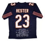 Devin Hester Chicago Signed Navy Stat Football Jersey JSA Hologram