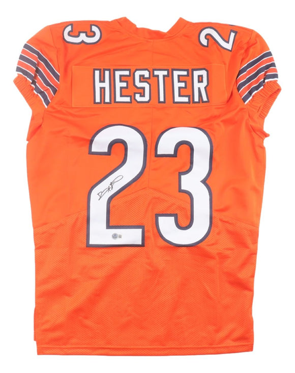 Devin Hester Chicago Signed Orange Pro-Cut Football Jersey BAS