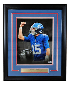 Tommy Devito Signed Framed 11x14 New York Giants Italian Hand Photo BAS ITP Sports Integrity