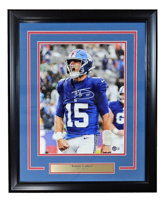 Tommy Devito Signed Framed 11x14 New York Giants Scream Photo BAS ITP Sports Integrity
