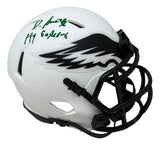 Devonta Smith Signed Eagles Lunar Eclipse Mini Speed Helmet Fly Eagles BAS