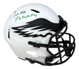 DeVonta Smith Signed Eagles FS Lunar Eclipse Replica Speed Helmet Fly Eagle BAS