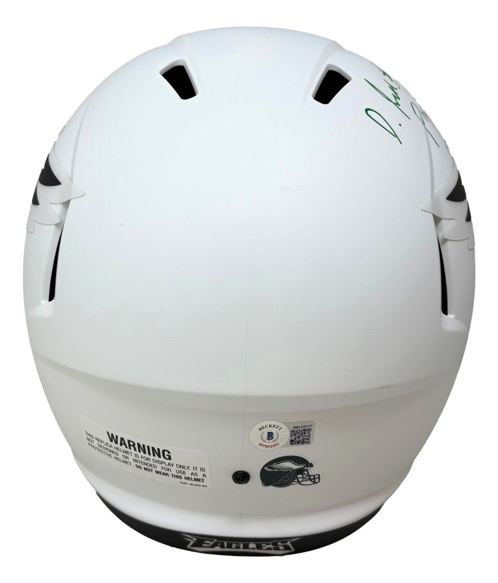DeVonta Smith Signed Eagles FS Lunar Eclipse Replica Speed Helmet Fly ...