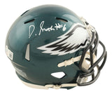 Devonta Smith Signed Philadelphia Eagles Mini Speed Helmet BAS
