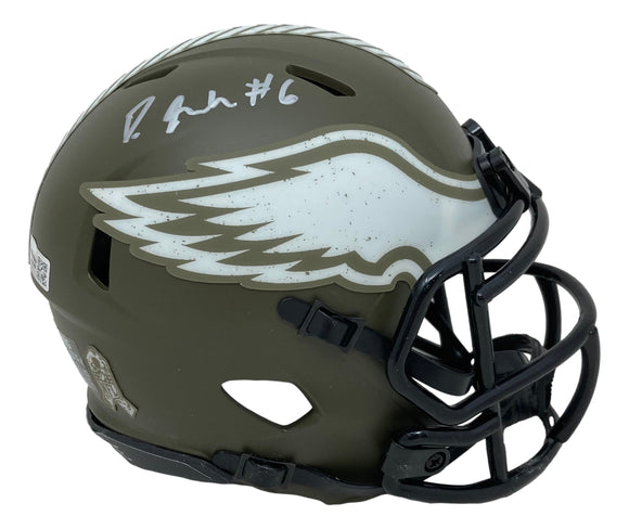 Devonta Smith Signed Philadelphia Eagles Salute To Service Mini Speed Helmet Fanatics Sports Integrity