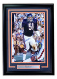 Dick Butkus Signed Framed 11x17 Chicago Bears Photo BAS