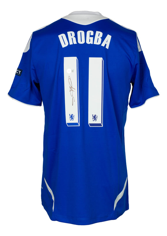 Didier Drogba Signed Chelsea F.C Blue Soccer Jersey BAS
