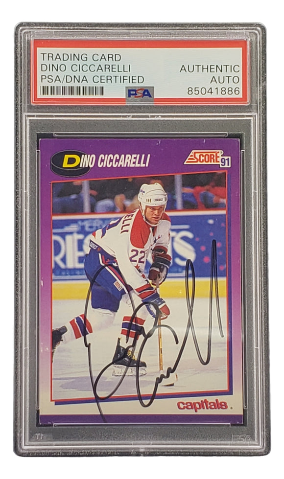 Dino Ciccarelli Signed 1991 Score #128 Capitals Hockey Card PSA/DNA 85041886