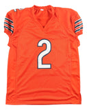 DJ Moore Chicago Signed Orange Pro-Cut Football Jersey JSA QR Hologram