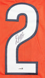 DJ Moore Chicago Signed Orange Pro-Cut Football Jersey JSA QR Hologram