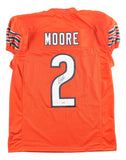 DJ Moore Chicago Signed Orange Pro-Cut Football Jersey JSA QR Hologram